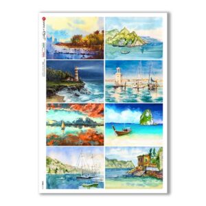 VIEWS-0176. Carta di Riso paesaggi per decoupage