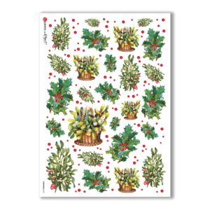 CHRISTMAS-0237. Carta di riso vittoriana Natale per decoupage.