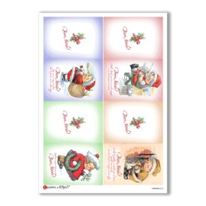 CHRISTMAS-0240. Carta di riso vittoriana Natale per decoupage.