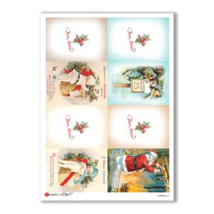 CHRISTMAS-0241. Carta di riso vittoriana Natale per decoupage.