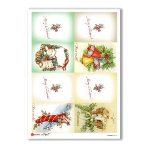 CHRISTMAS-0243-UK. Carta di riso vittoriana Natale per decoupage.