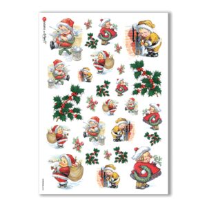 CHRISTMAS-0244. Carta di riso vittoriana Natale per decoupage.