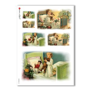 CHRISTMAS-0248. Carta di riso vittoriana Natale per decoupage.