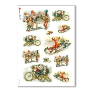 CHRISTMAS-0250. Carta di riso vittoriana Natale per decoupage.