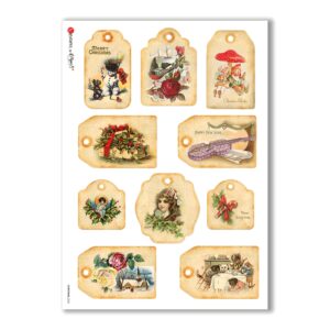 CHRISTMAS-0256. Carta di riso vittoriana Natale per decoupage.