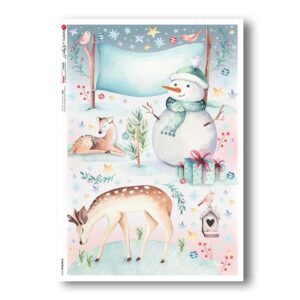 CHRISTMAS-0312. Carta di riso Natale per decoupage.