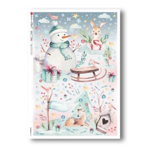 CHRISTMAS-0313. Carta di riso Natale per decoupage.