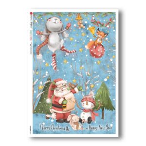 CHRISTMAS-0314. Carta di riso Natale per decoupage.