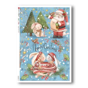 CHRISTMAS-0315. Carta di riso Natale per decoupage.