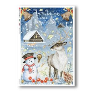 CHRISTMAS-0321. Carta di riso Natale per decoupage.