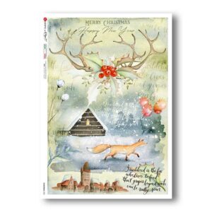 CHRISTMAS-0322. Carta di riso Natale per decoupage.