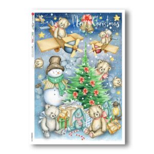 CHRISTMAS-0323. Carta di riso Natale per decoupage.