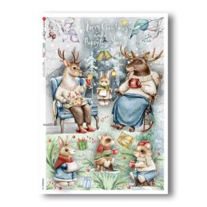 CHRISTMAS-0324. Carta di riso Natale per decoupage.
