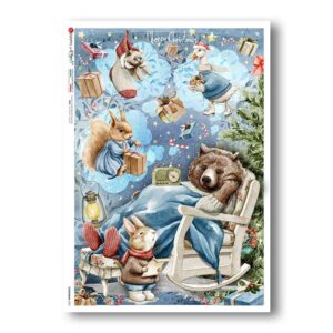 CHRISTMAS-0325. Carta di riso Natale per decoupage.