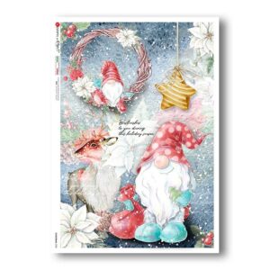 CHRISTMAS-0328. Carta di riso Natale per decoupage.