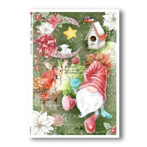 CHRISTMAS-0329. Carta di riso Natale per decoupage.