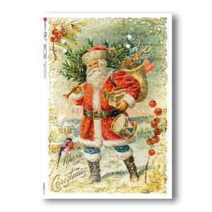 CHRISTMAS-0330. Carta di riso vittoriana Natale per decoupage.