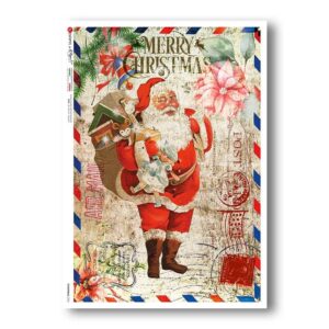 CHRISTMAS-0332. Carta di riso vittoriana Natale per decoupage.