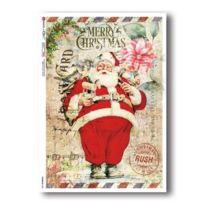 CHRISTMAS-0333. Carta di riso vittoriana Natale per decoupage.