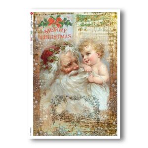 CHRISTMAS-0335. Carta di riso vittoriana Natale per decoupage.