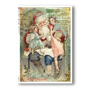 CHRISTMAS-0337. Carta di riso vittoriana Natale per decoupage.