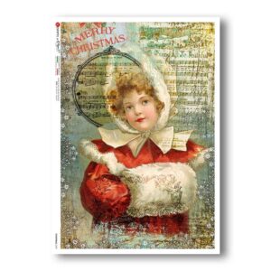CHRISTMAS-0339. Carta di riso vittoriana Natale per decoupage.
