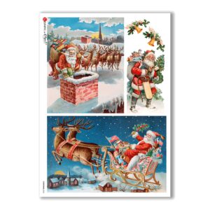 CHRISTMAS-0263. Carta di riso vittoriana Natale per decoupage.