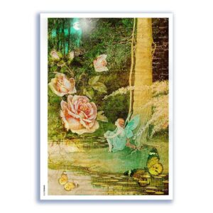 FAIRIES-0083. Carta di riso fate per decoupage.