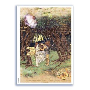 FAIRIES-0084. Carta di riso fate per decoupage.