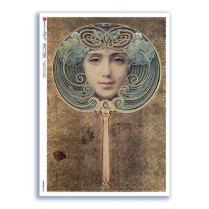NOUVEAU-0025. Carta di riso art nouveau per decoupage.