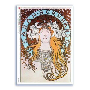 NOUVEAU-0027. Carta di riso art nouveau per decoupage.