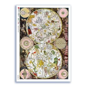 OLD-MAPS-0044. Carta di riso mappe antiche per decoupage.