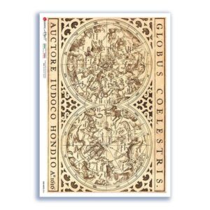 OLD-MAPS-0046. Carta di riso mappe antiche per decoupage.