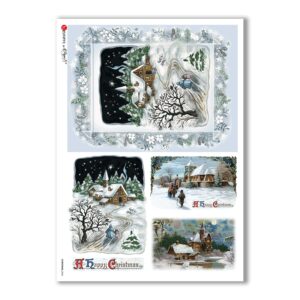 CHRISTMAS-0266. Carta di riso vittoriana Natale per decoupage.