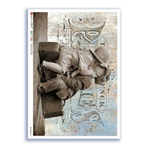 OLD-PHOTOS-0105. Carta di riso vittoriana per decoupage.