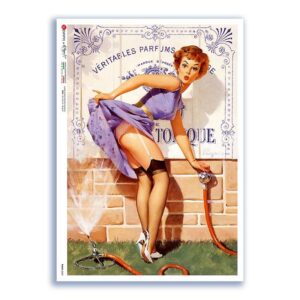PINUP-0029. Carta di riso pin-up per decoupage.