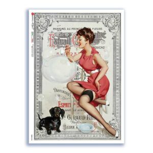 PINUP-0032. Carta di riso pin-up per decoupage.