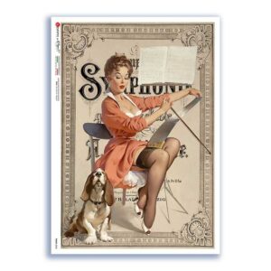 PINUP-0030. Carta di riso pin-up per decoupage.