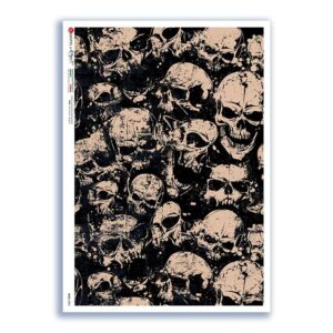 SKULL-0024. Carta di riso teschi per decoupage.