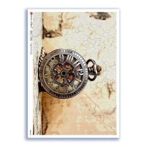 TIME-0030. Carta di riso orologi per decoupage.
