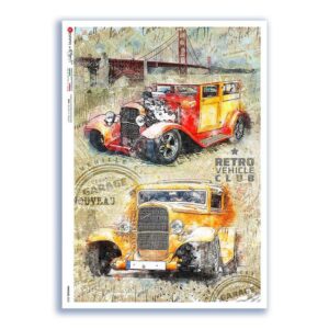 VEHICLES-0052. Carta di riso veicoli per decoupage.