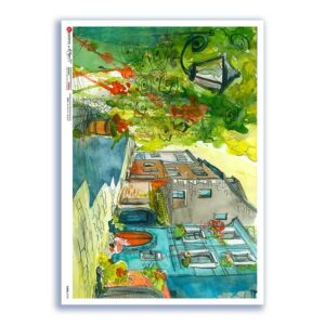 VIEWS-0179. Carta di Riso paesaggi per decoupage