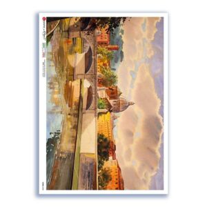 VIEWS-0180. Carta di Riso paesaggi per decoupage