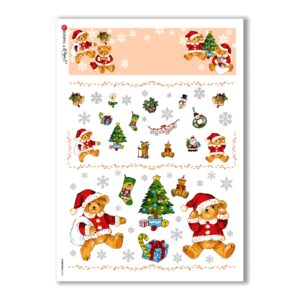 CHRISTMAS-0275. Carta di riso vittoriana Natale per decoupage.