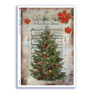 CHRISTMAS-0340. Carta di riso vittoriana Natale per decoupage.
