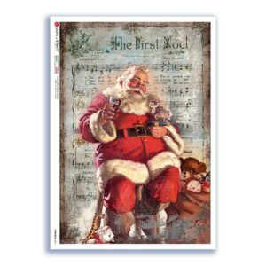 CHRISTMAS-0341. Carta di riso vittoriana Natale per decoupage.