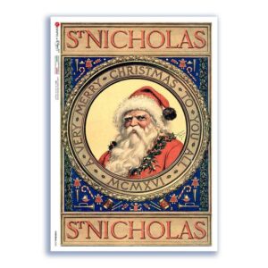 CHRISTMAS-0342. Carta di riso vittoriana Natale per decoupage.