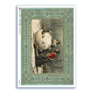 CHRISTMAS-0343. Carta di riso vittoriana Natale per decoupage.