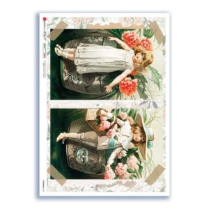 CHRISTMAS-0345. Carta di riso vittoriana Natale per decoupage.