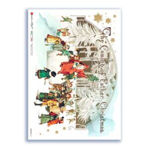CHRISTMAS-0347. Carta di riso vittoriana Natale per decoupage.